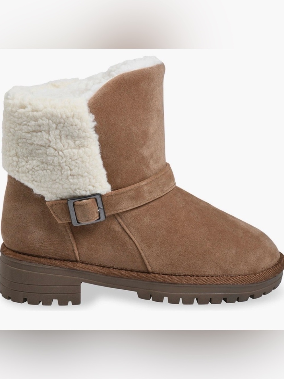 GAAHUU Buckled Faux Shearling Lined Water Resistant Women's Boot